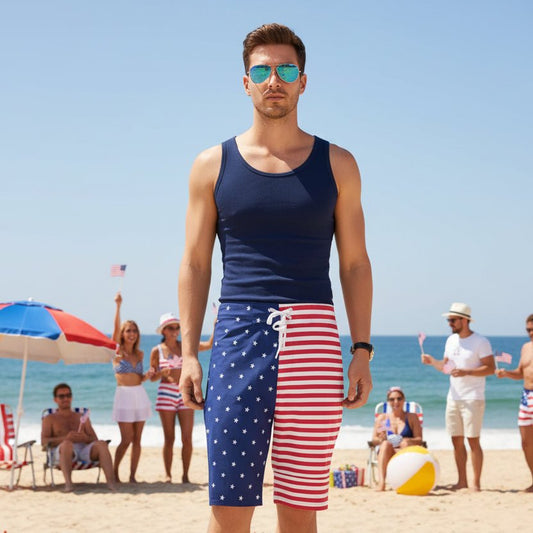 starfish N stripes | Patriotic Men's Board Shorts