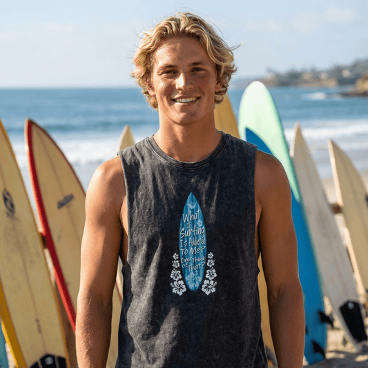 Stonewash Tank Top | Surfboard Graphic | Surf Humor