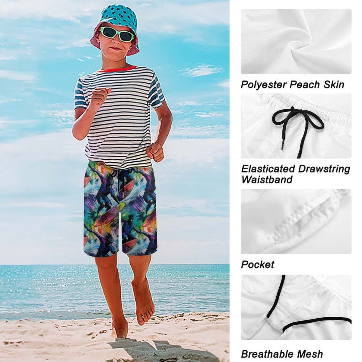 Abstract Surfer Kids Board Shorts