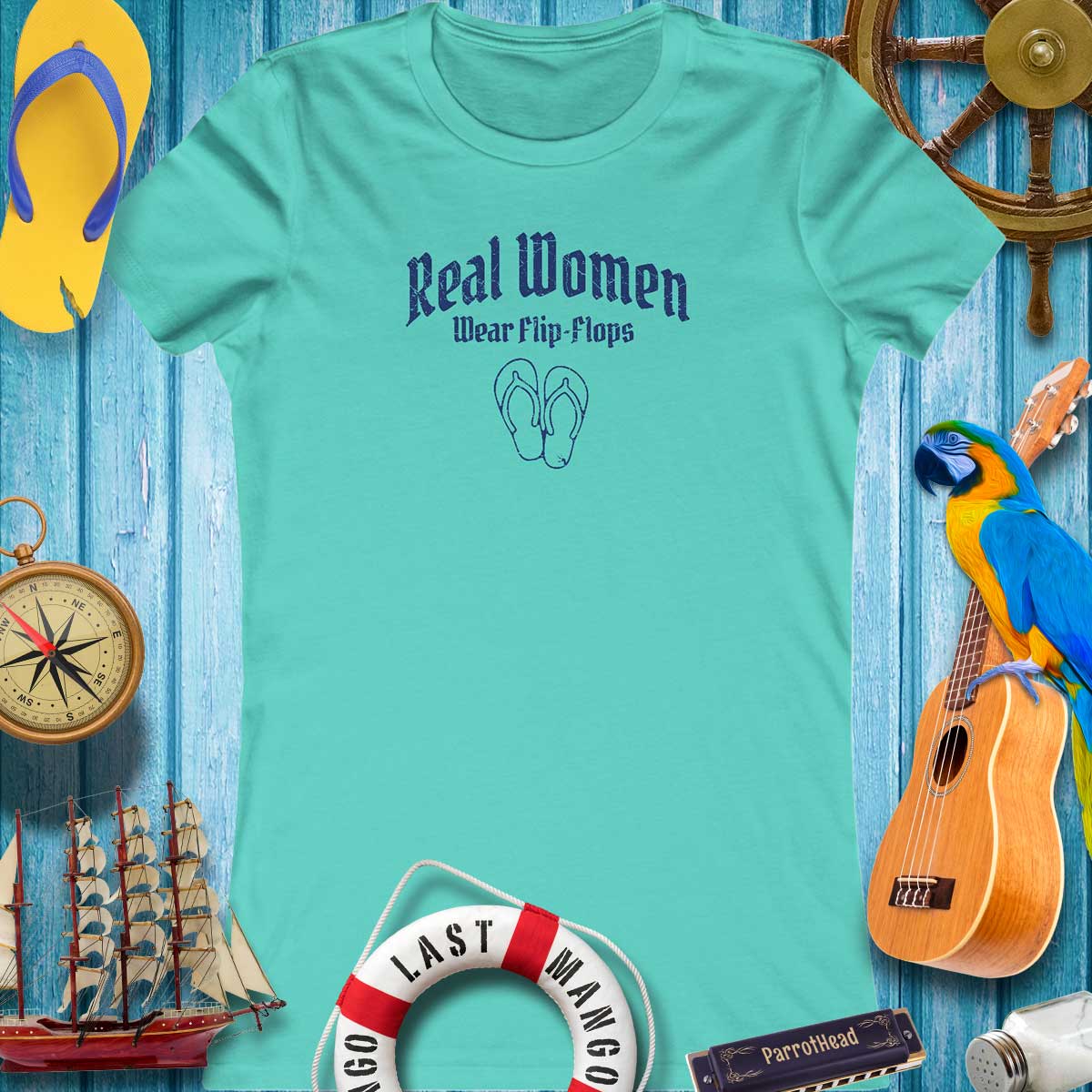 Real Women Wear Flip-Flops 🌴 Women's Bella Canvas T-Shirt