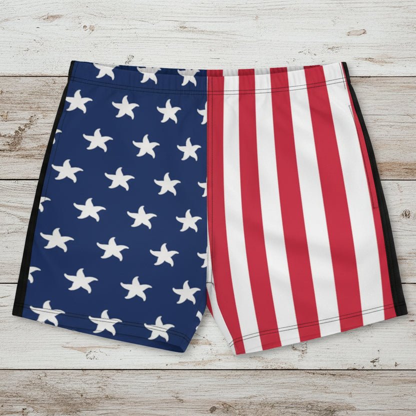 Men's American Flag Swim Trunks 🇺🇸 Patriotic Performance