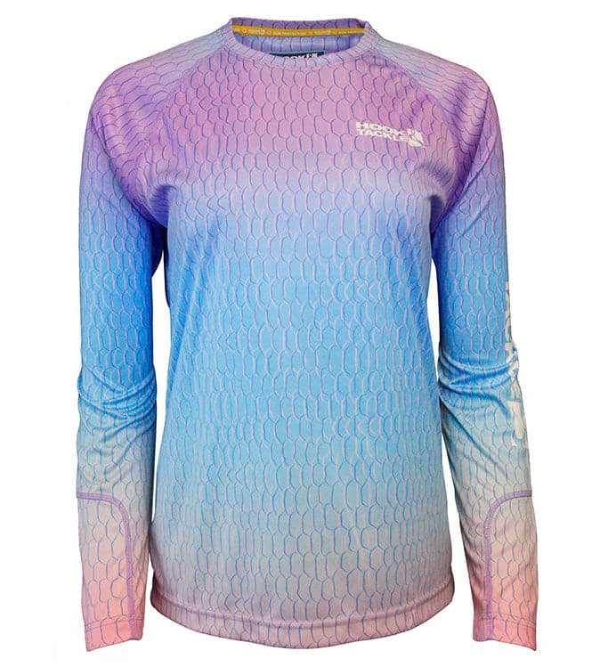 Women's Fish Scale long sleeve UV fishing shirt with moisture-wicking and sun protection