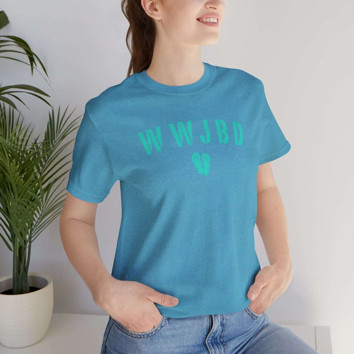 WWJBD | What Would Jimmy Buffett Do?  Flip-Flop Design | Unisex T-Shirt