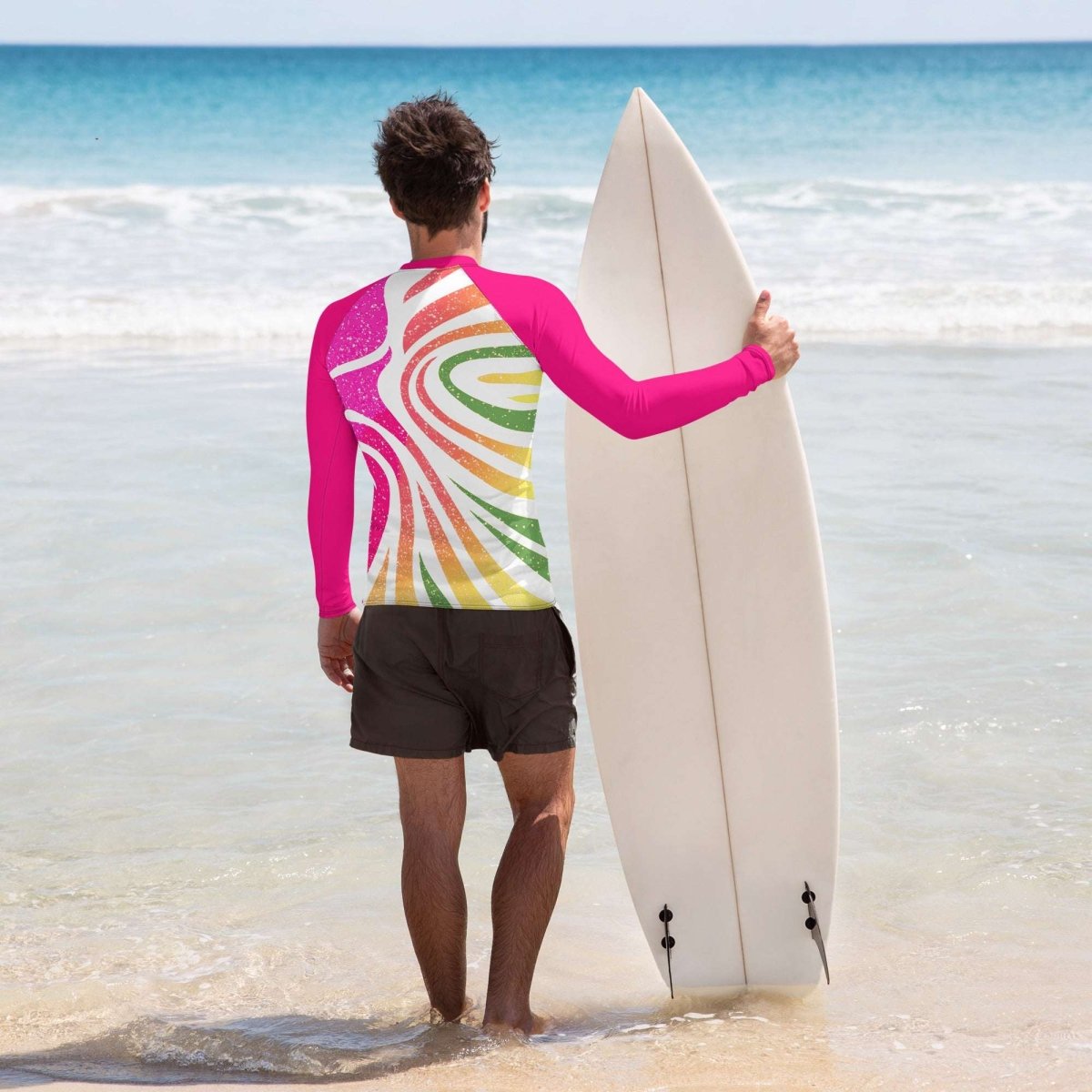 Adult Rashie | Rash Guard Abstract Coral | UV Protection For Men