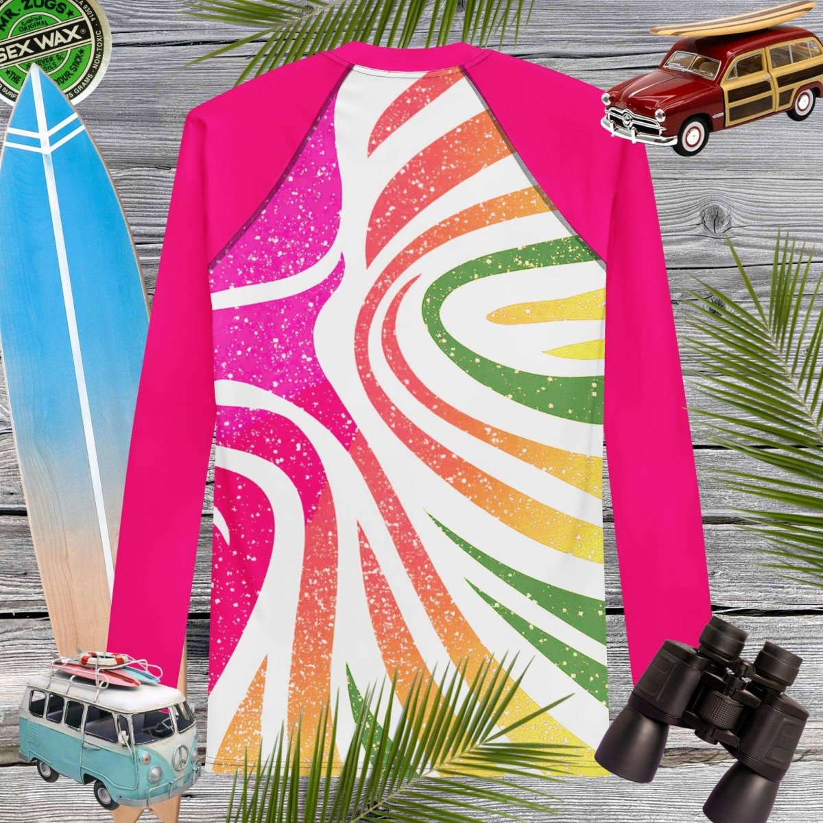 Adult Rashie | Rash Guard Abstract Coral | UV Protection For Men