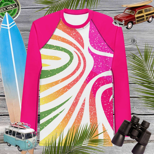 Adult Rashie | Rash Guard Abstract Coral | UV Protection For Men