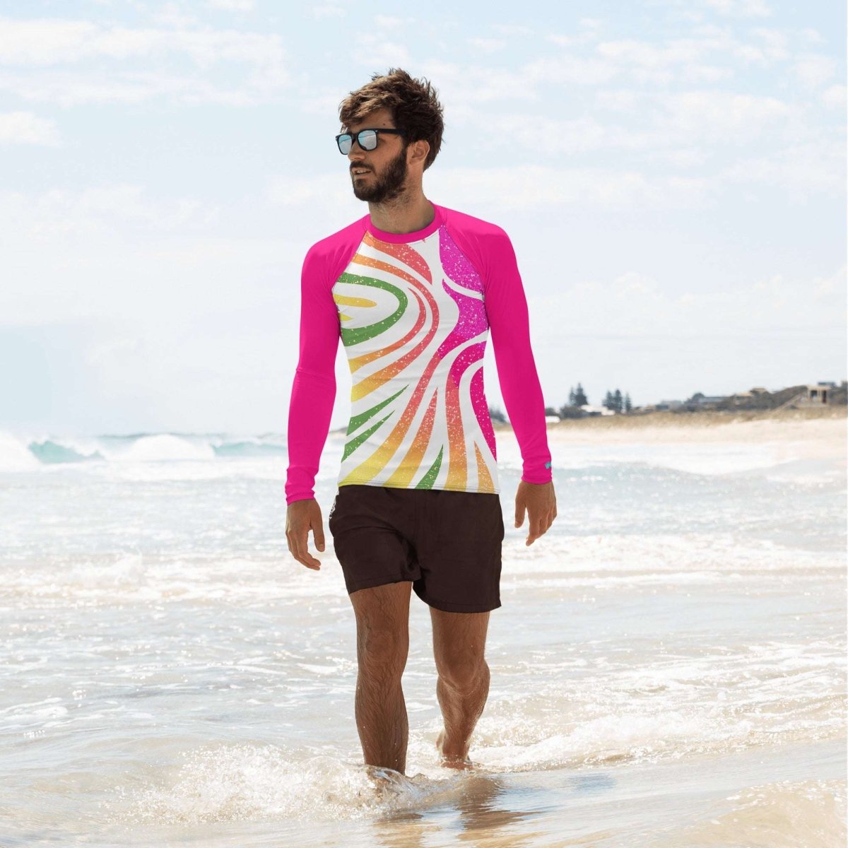 Adult Rashie | Rash Guard Abstract Coral | UV Protection For Men