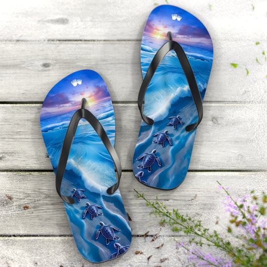 Baby Sea Turtle Printed Flip-Flops