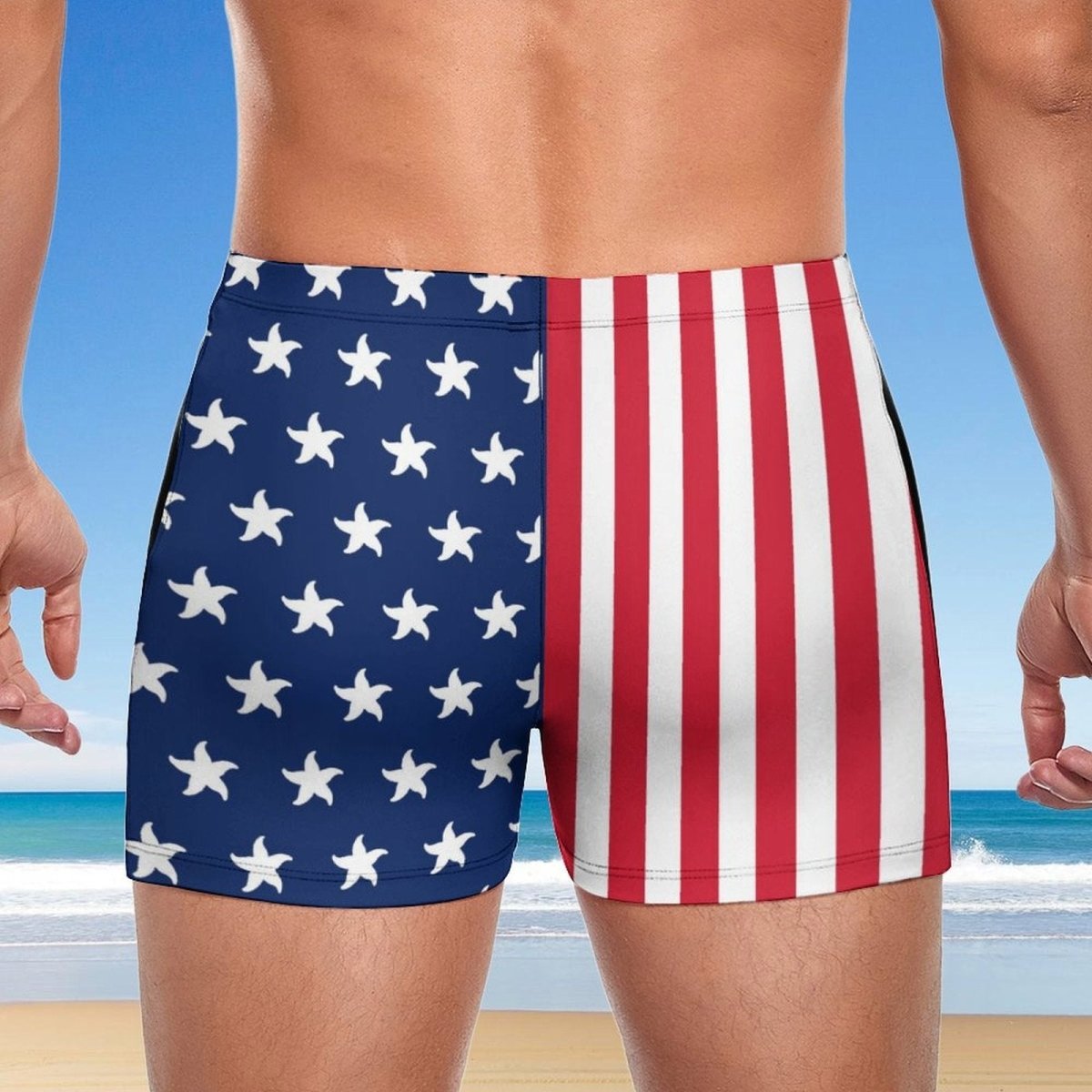 Men's American Flag Swim Trunks 🇺🇸 Patriotic Performance
