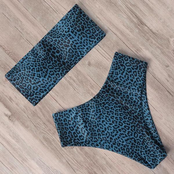 "Tidal Bandeau – Lace-Up High-Waist Bikini Set"