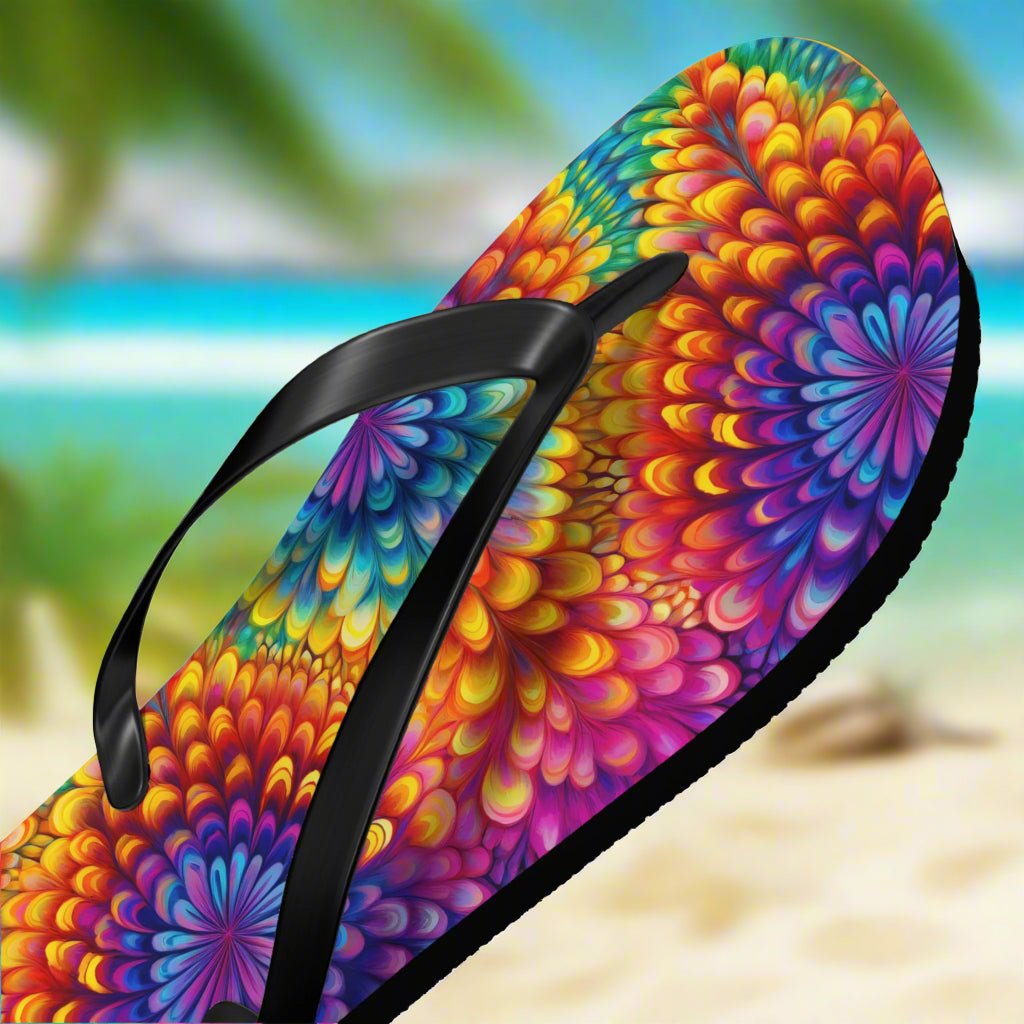 Tie-Dye Flip Flops 🌴 Summer Beach Day Footwear 🩴