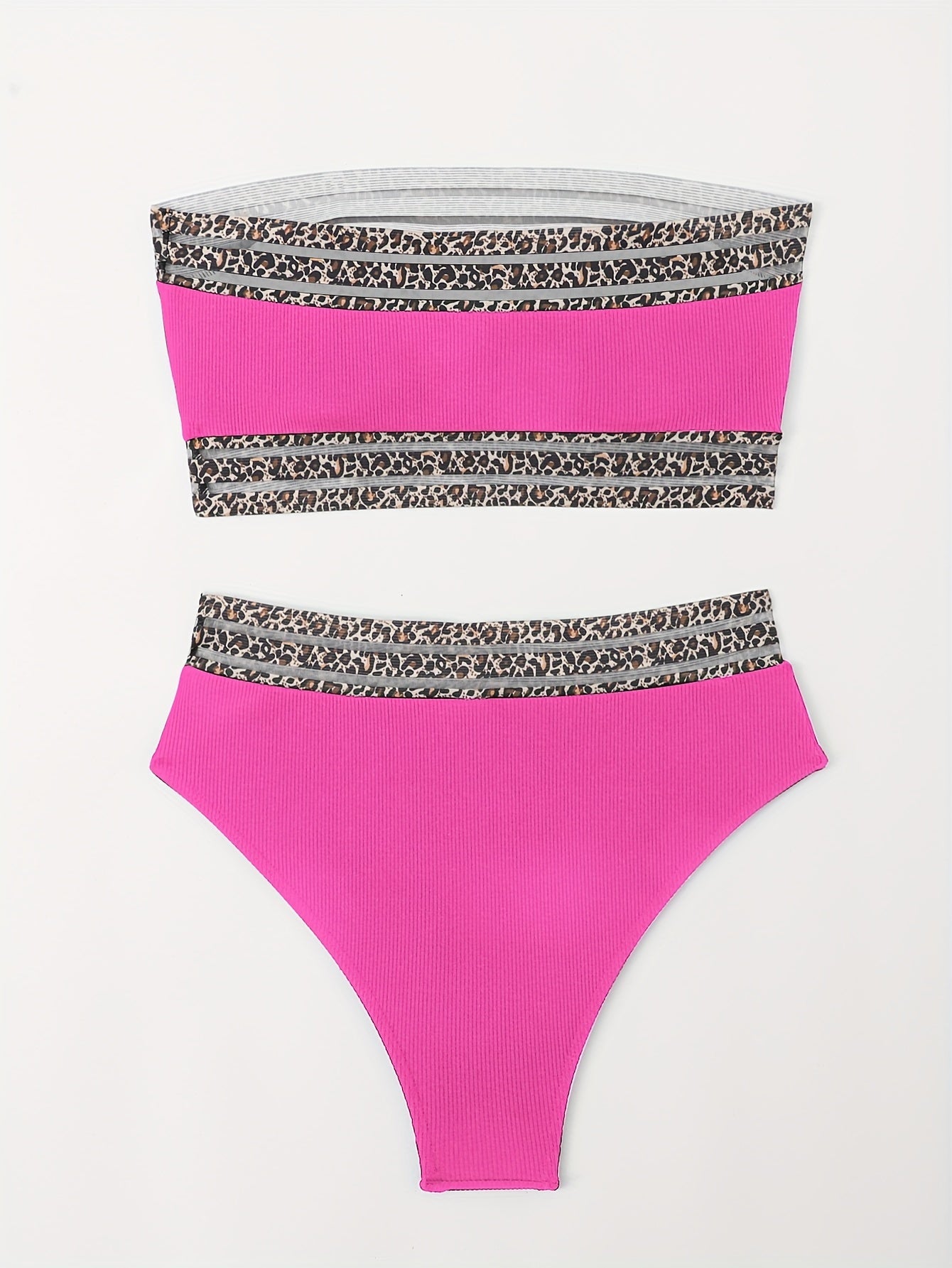 "Siren's Safari – Leopard Bandeau Tummy Control Bikini Set"
