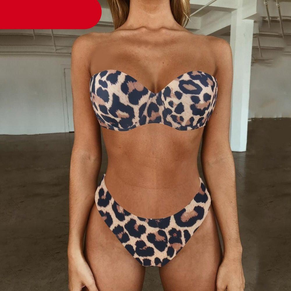 "Sea Anemone – V-Wire Frilled High-Cut Bikini Set"