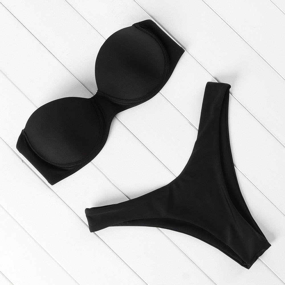 "Sea Anemone – V-Wire Frilled High-Cut Bikini Set"