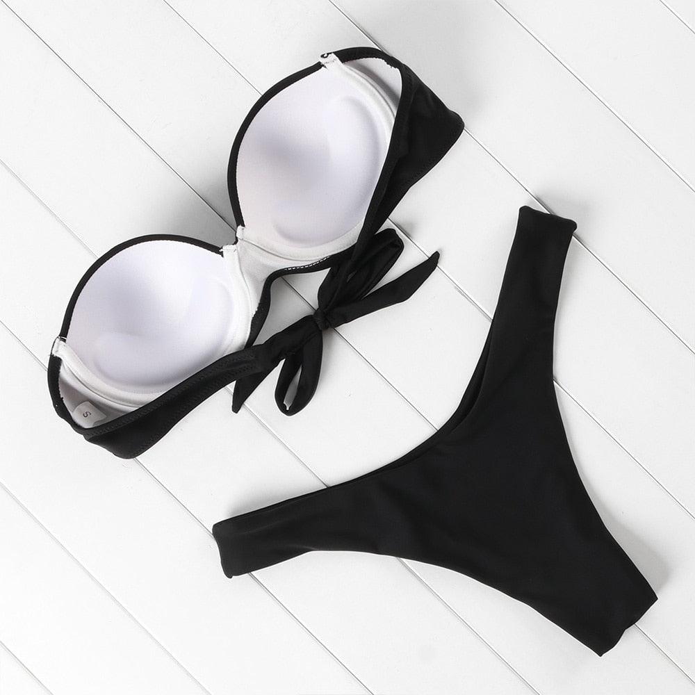 "Sea Anemone – V-Wire Frilled High-Cut Bikini Set"