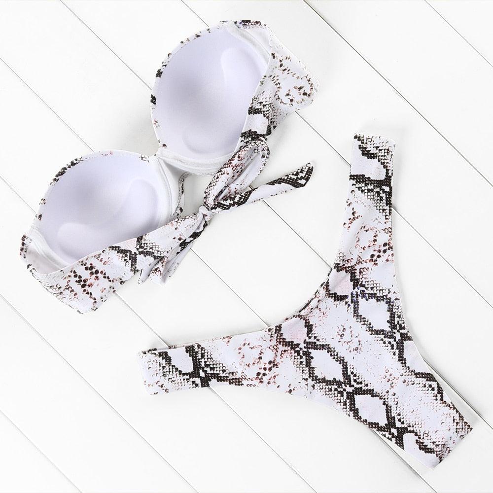 "Sea Anemone – V-Wire Frilled High-Cut Bikini Set"