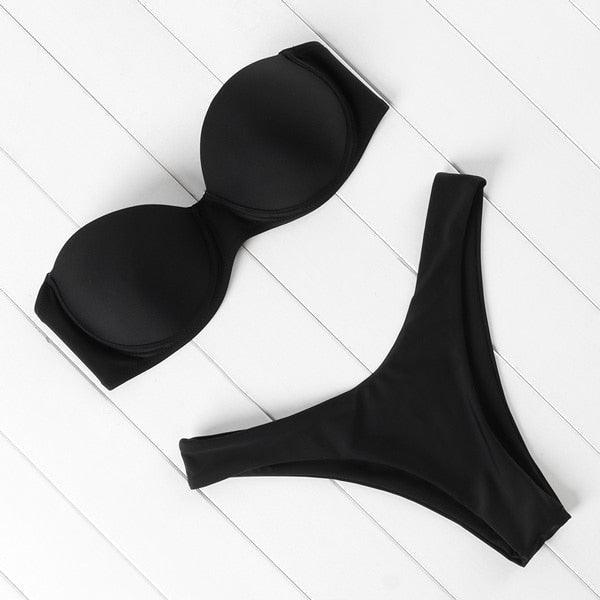 "Sea Anemone – V-Wire Frilled High-Cut Bikini Set"
