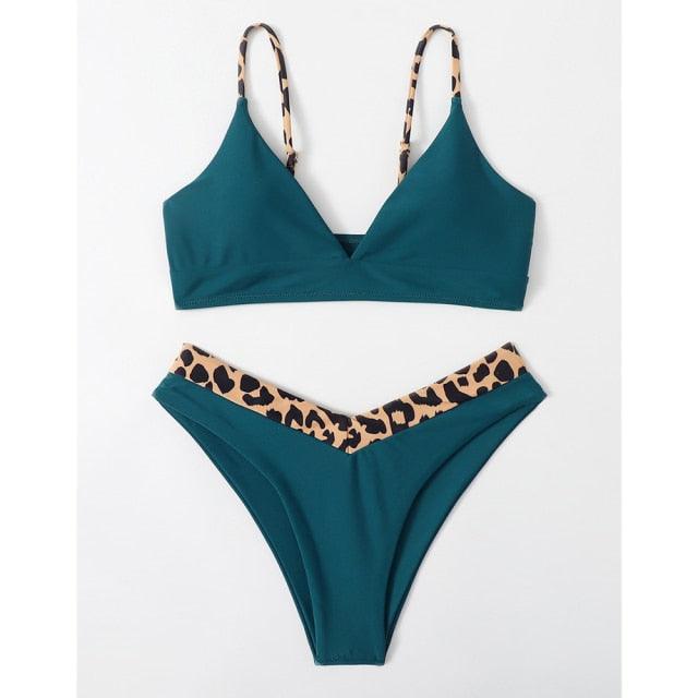"Parrot Fish – Ruffle Triangle Tie-Side Bikini Set"