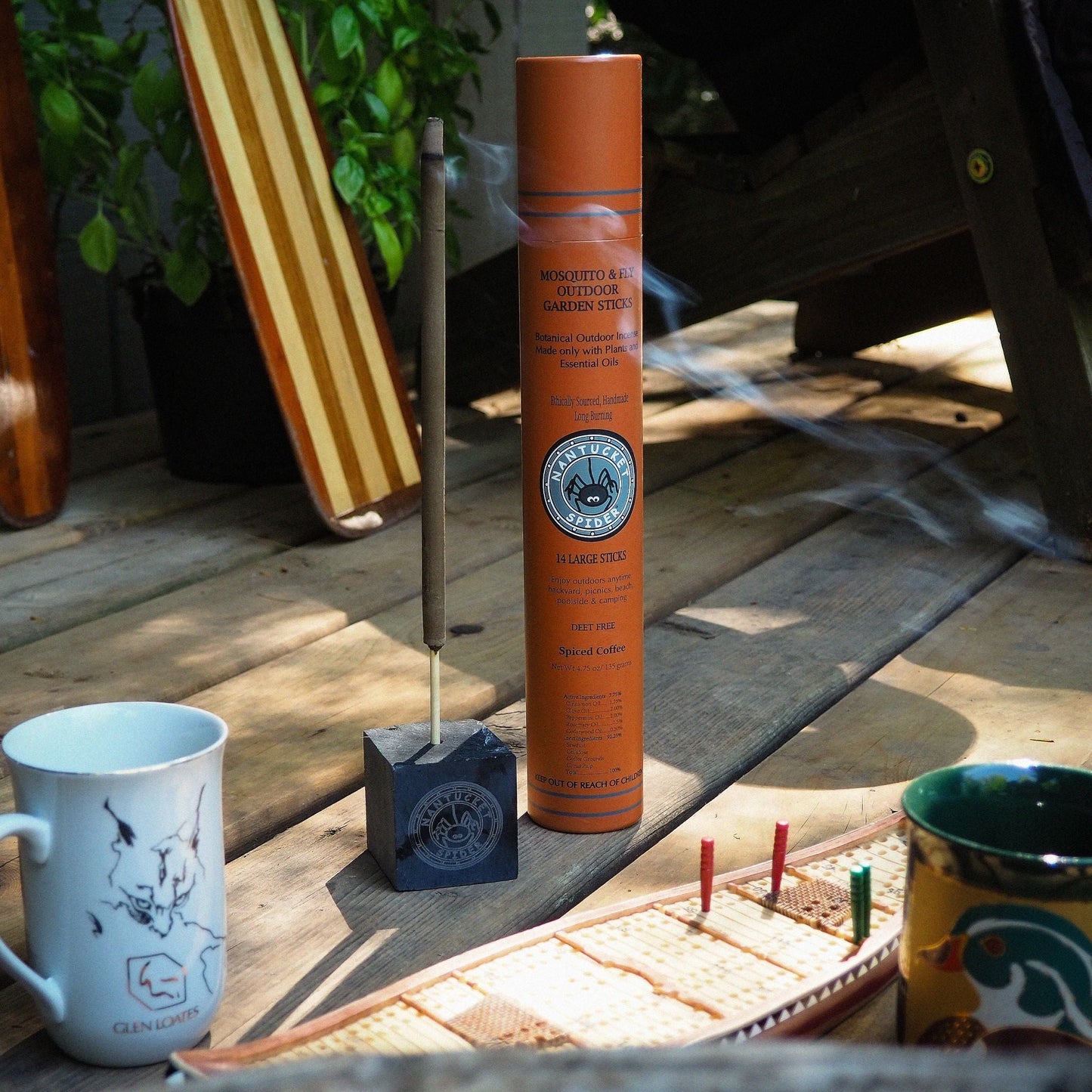 Bundle & Save 15%: Incense Holder + Mosquito & Fly Repelling Outdoor Garden Incense Sticks