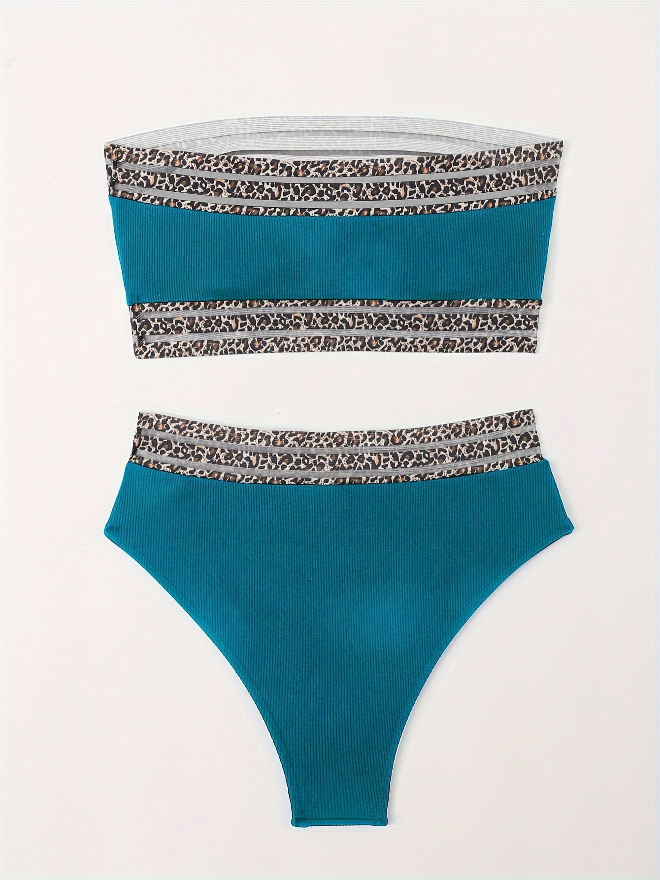 "Siren's Safari – Leopard Bandeau Tummy Control Bikini Set"