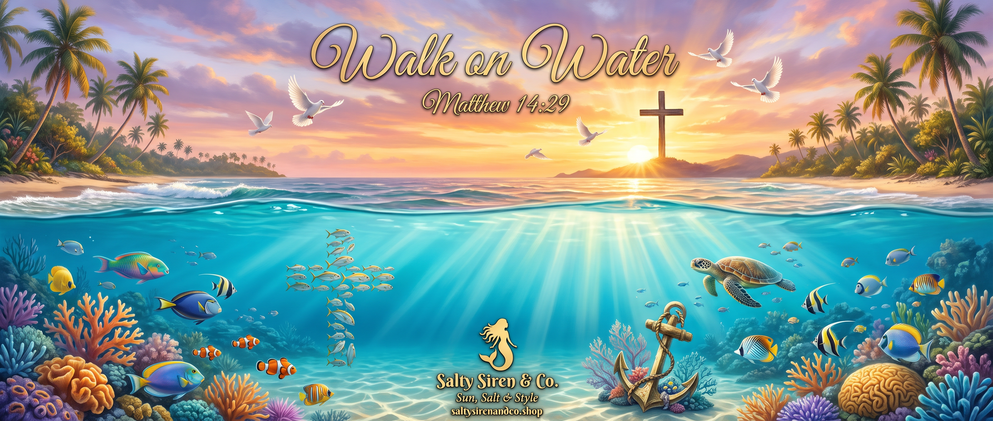 Walk on Water — Matthew 14:29 tumbler wrap design