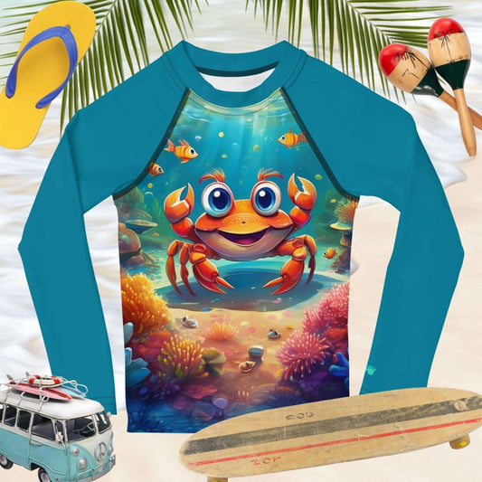 Funny Crab Art Rashie For Kids | UPF 50+