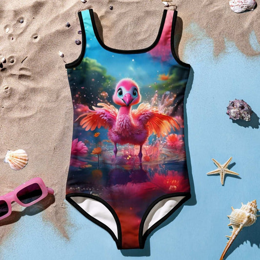 Baby Flamingo 🦩 Kids One Piece Swimsuit for Girls