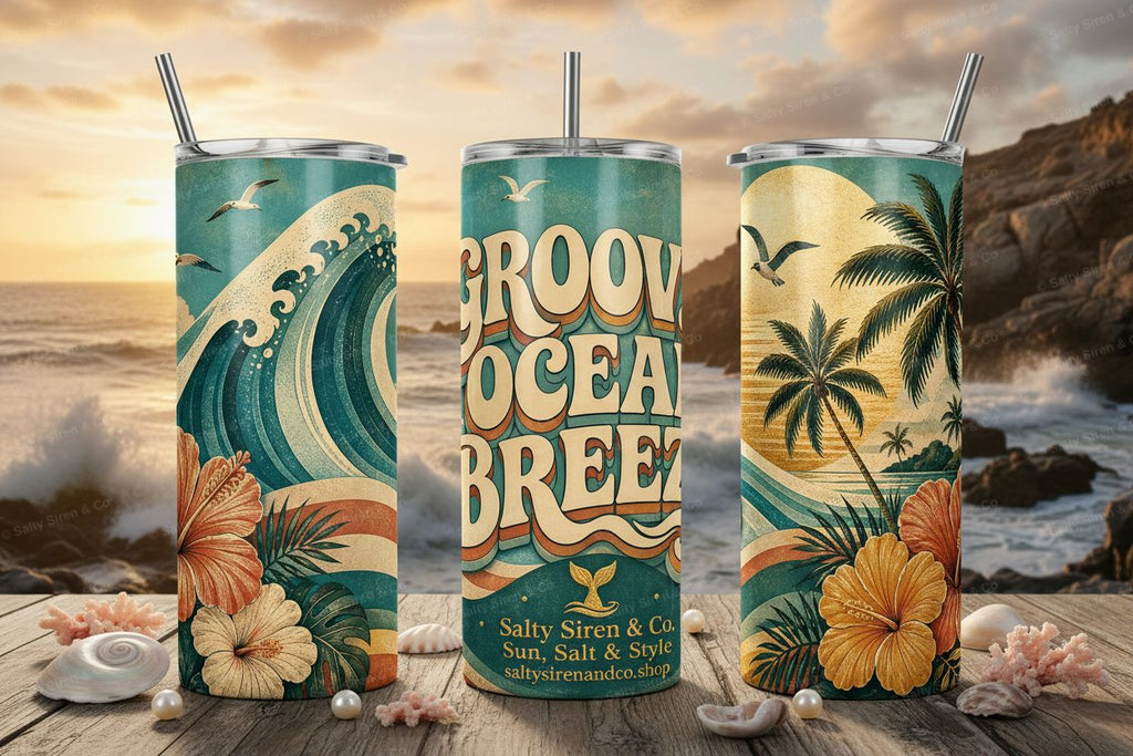 Groovy Ocean Breeze Tumbler Mockup