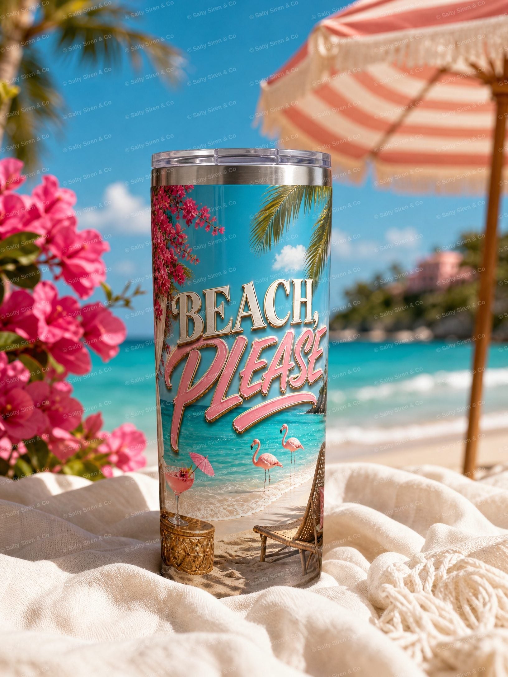 Beach Please Tumbler — Salty Siren & Co.