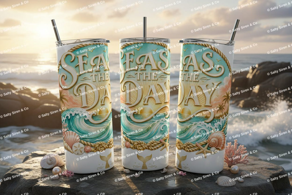 Seas the Day Tumbler Mockup