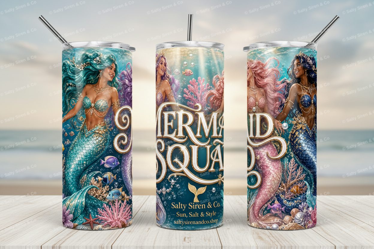 Mermaid Squad Three-Panel Trio Mockup