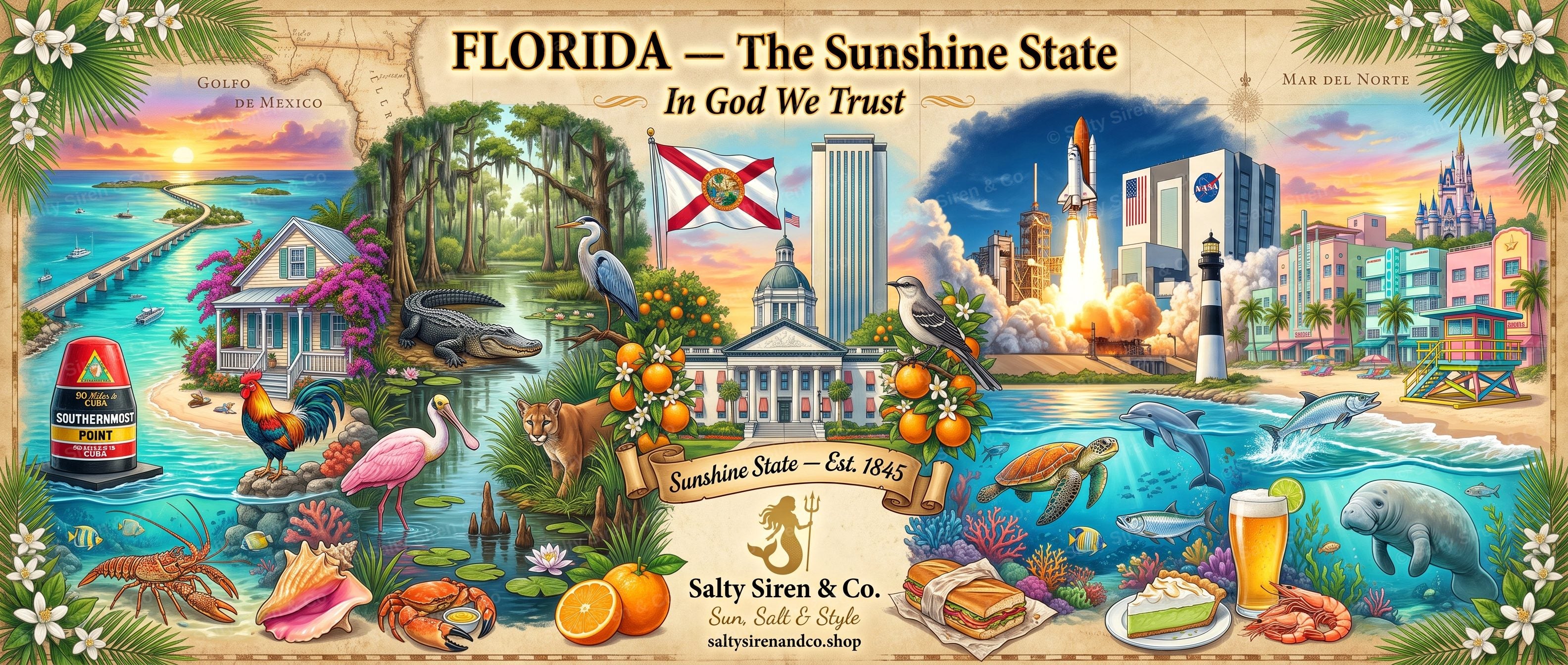 Florida — The Sunshine State Tumbler — Salty Siren & Co.