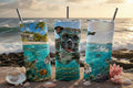 Jax Goes Snorkeling 20oz Tumbler - Three Panel Mockup