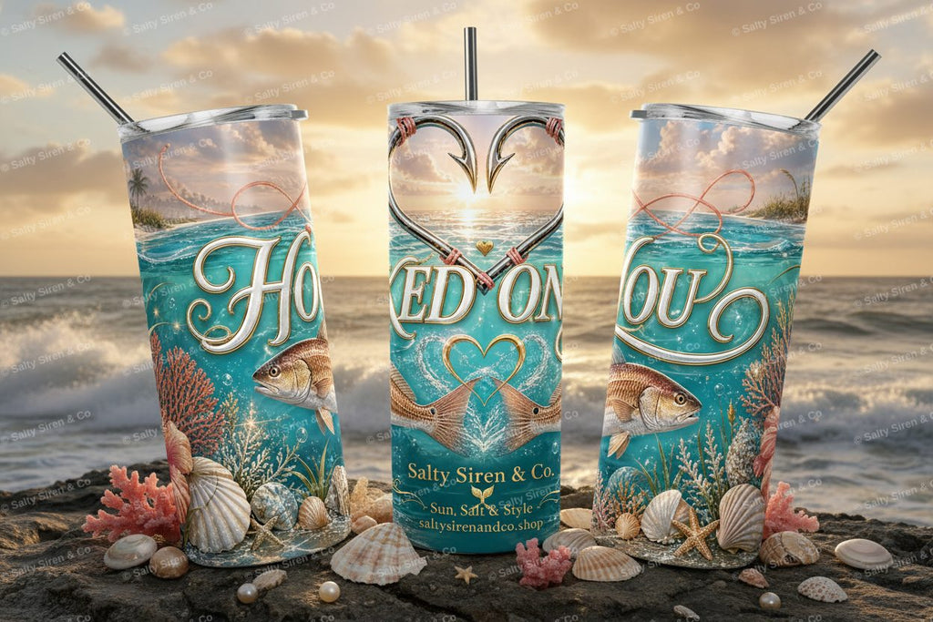 Hooked on You Tumbler Mockup