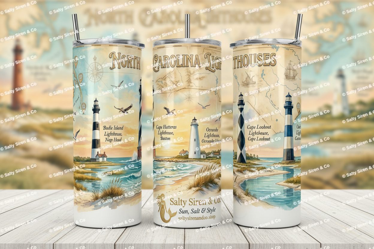 NC Lighthouses 20oz Trio Mockup