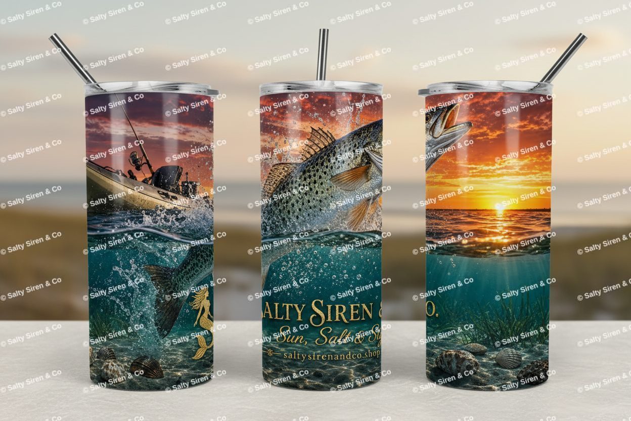 Seatrout Sunset Split Trio Mockup