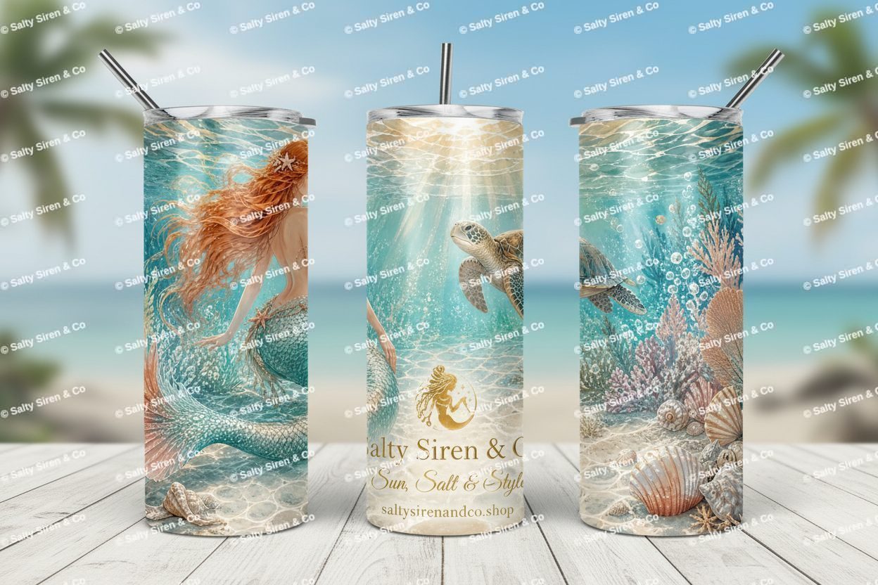 Salty Siren Mermaid 20oz Mockup