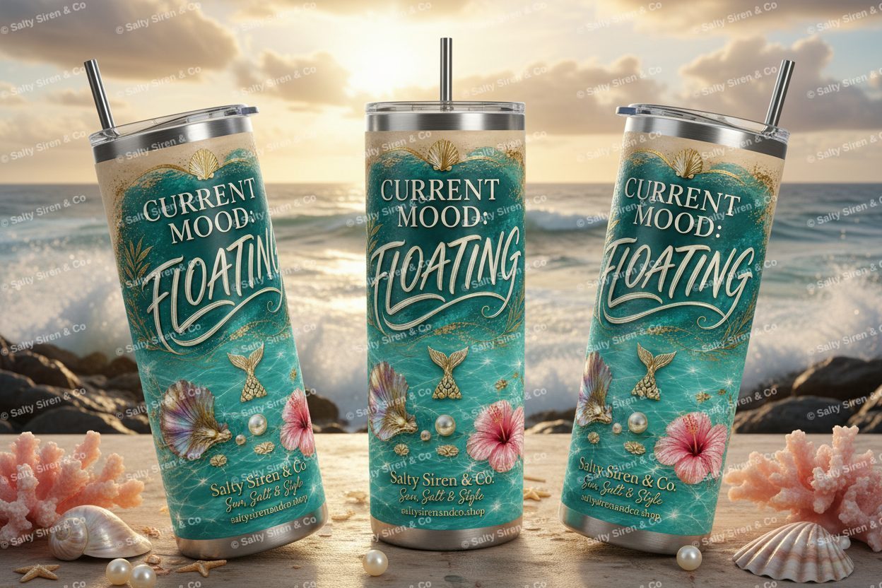 Current Mood Floating Tumbler Mockup