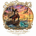 Sun Salt & Style Pirate Ship graphic tee design by Salty Siren & Co