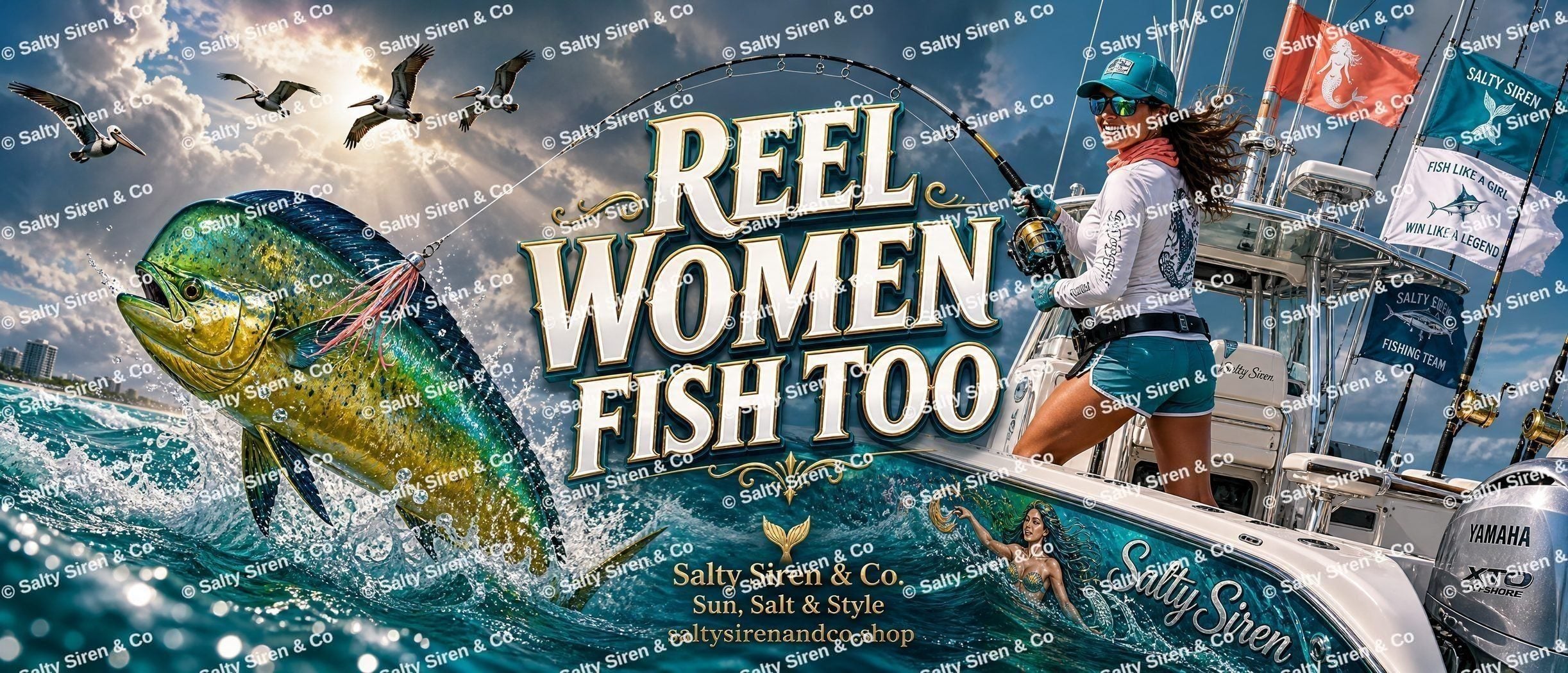 Reel Women Fish Too Tumbler — Salty Siren & Co.