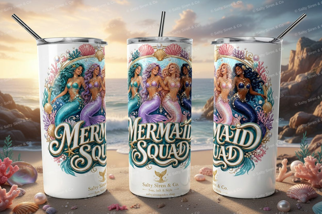 Mermaid Squad Tumbler Mockup