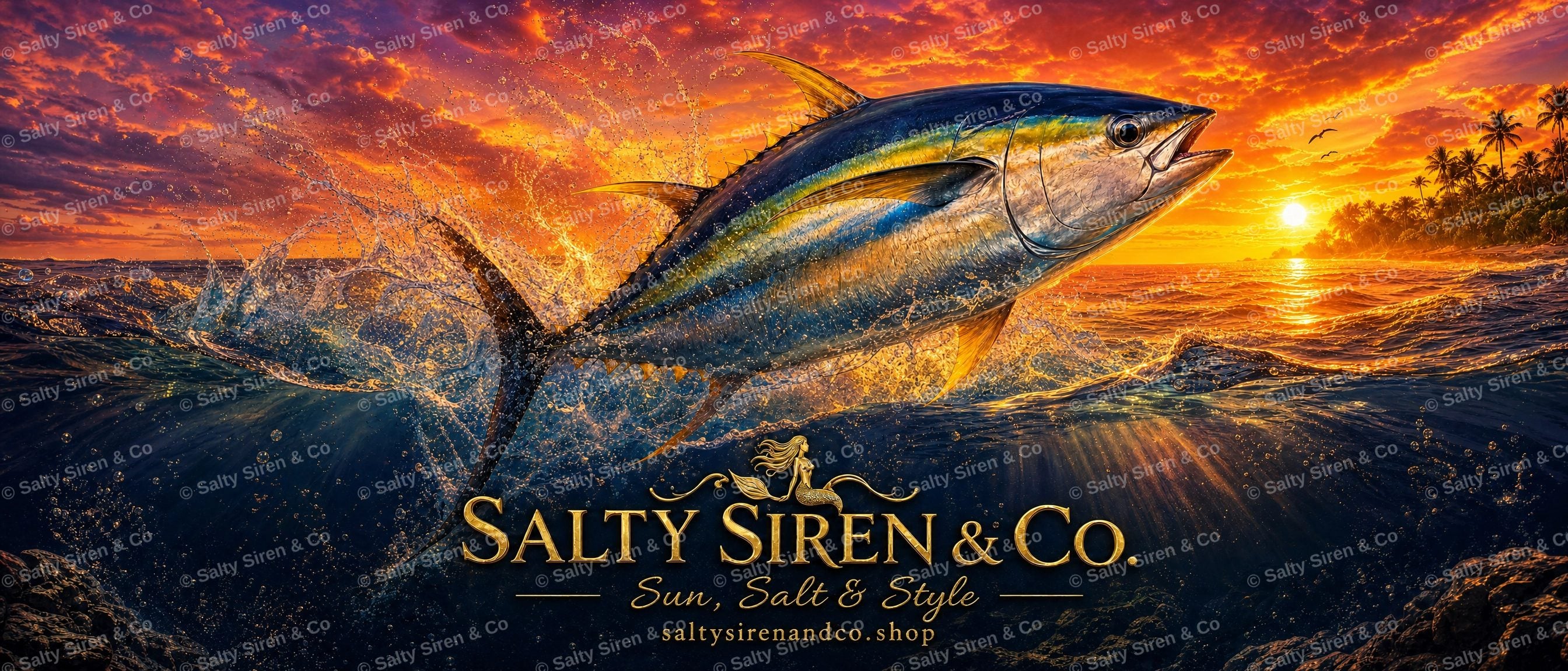 Yellowfin Tuna Sunset Tumbler — Salty Siren & Co.