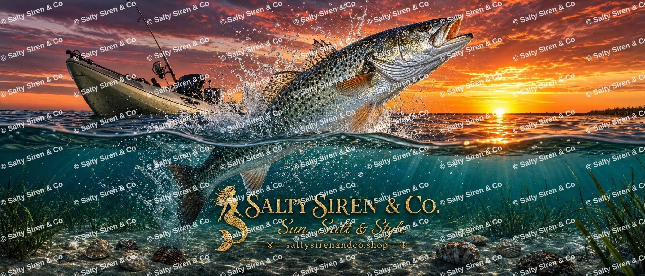 Seatrout Sunset Tumbler — Salty Siren & Co.