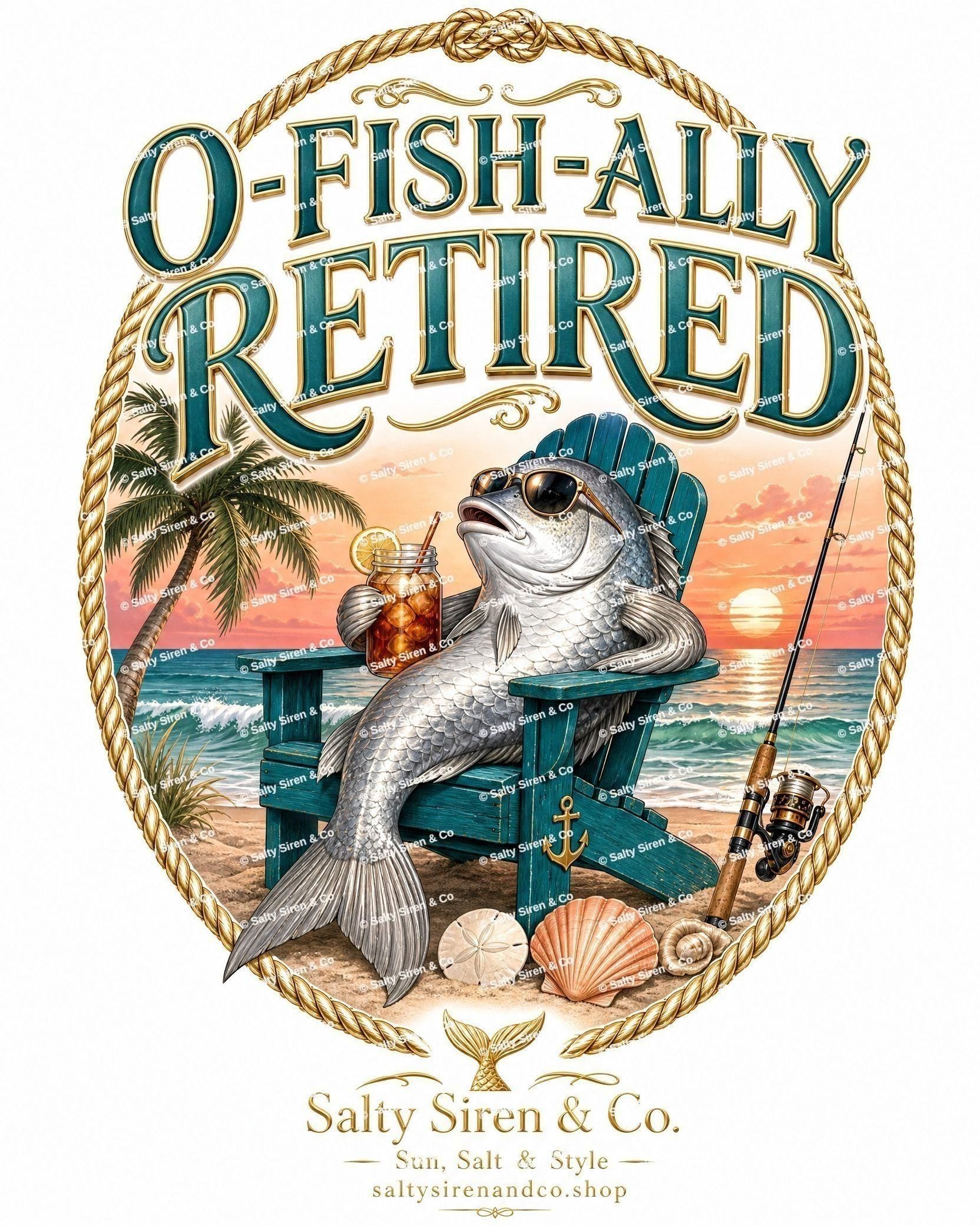 O-Fish-Ally Retired Tumbler — Salty Siren & Co.