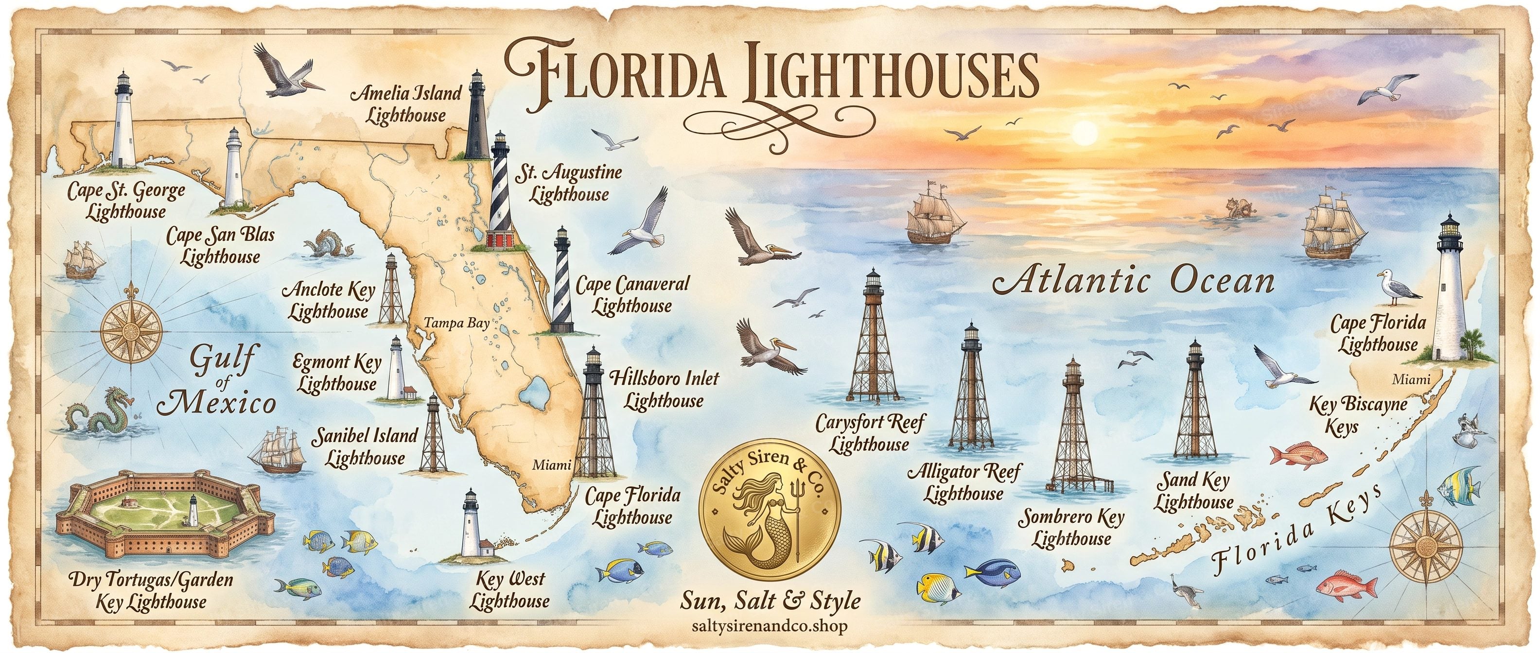 Florida Lighthouses Tumbler — Salty Siren & Co.