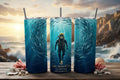Deepwater Diver Bait Ball 20oz Tumbler - Three Panel Mockup