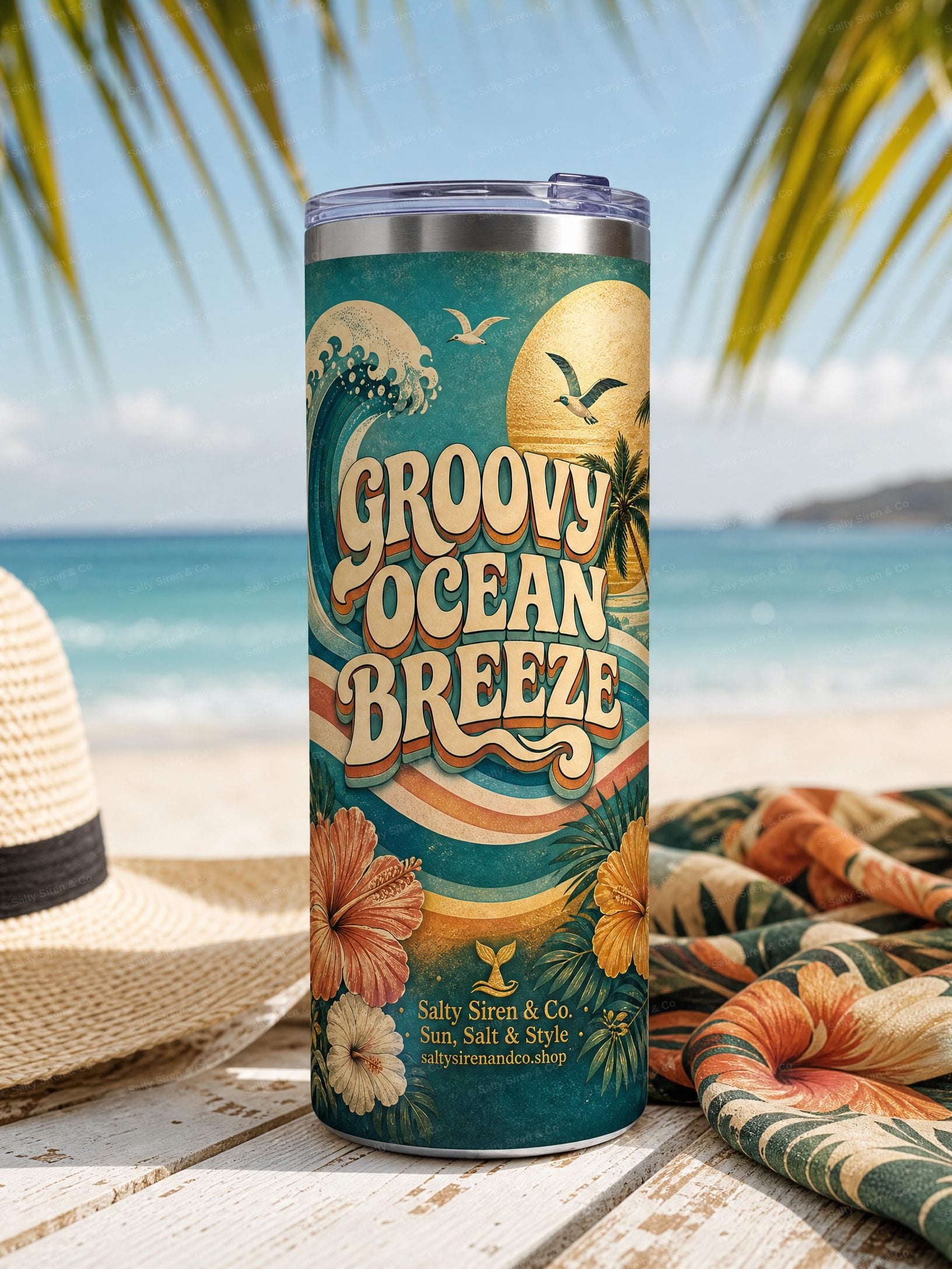 Groovy Ocean Breeze Tumbler — Salty Siren & Co.