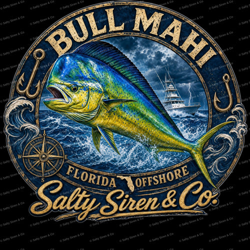 Bull Mahi Florida Offshore men's fishing shirt - Salty Siren & Co