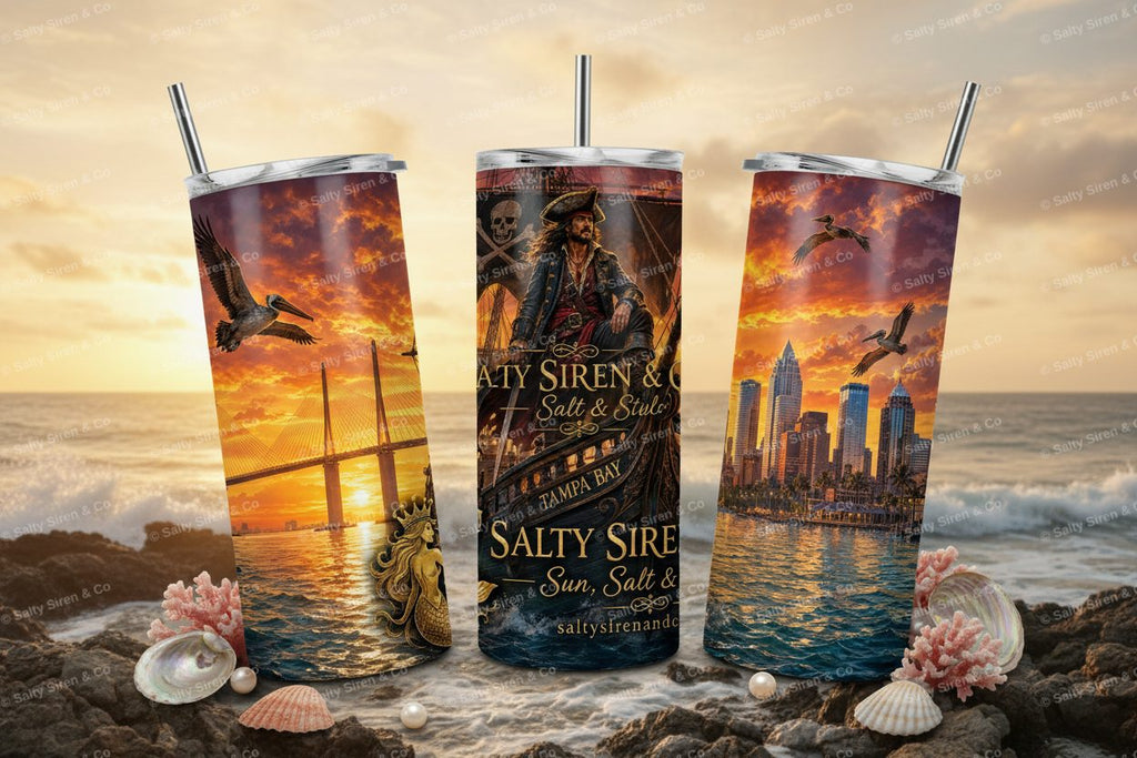 Tampa Bay Pirate Ship 20oz Tumbler - Three Panel Mockup