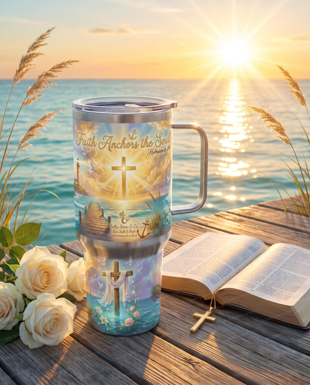 Faith Anchors the Soul Tumbler — Salty Siren & Co.